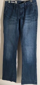 Hurley Denim Women's 99 Lowrider Jeans Med Wash Size 24, Inseam 31” - Picture 1 of 11
