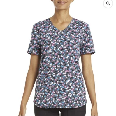 Scrub Star Womens Size 3XL Tiny Hearts Love Valentines Day Scrub Top NWT - Image 1 of 4
