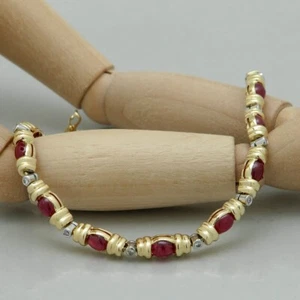 Armkette Armband mit ca. 0,13ct Brillant u. ca. 1,30ct Rubin in 750/18K Gold - Bild 1 von 5
