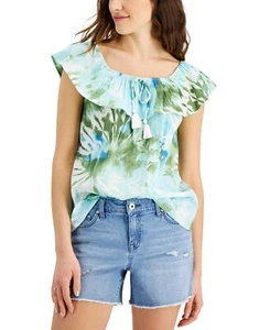 MSRP $40 Style & Co Women Printed Off-The-Shoulder Blouse Size Medium - Picture 1 of 1