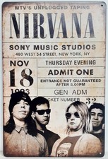 NIRVANA Metal tin Sign Bar Pub Vintage Retro Wall Decor Poster Home Club