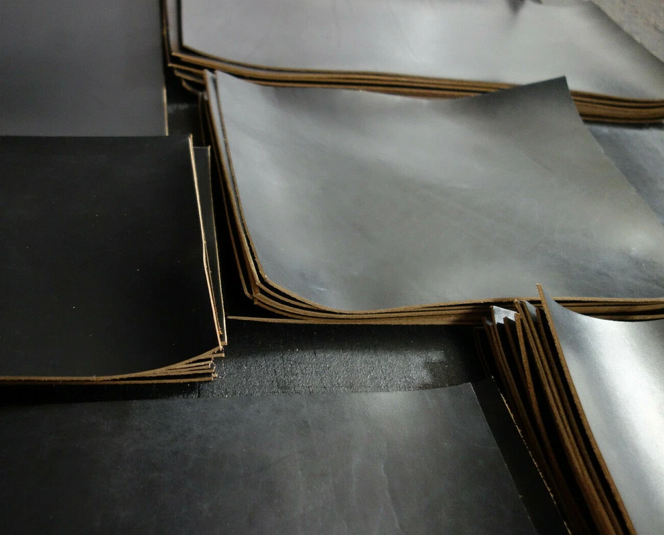 HORWEEN BLACK CHROMEXCEL LEATHER CUTS, VARIOUS SIZES , SELECT YOURS. - Image 1 of 4