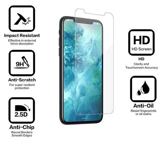Premium Tempered Glass for iPhone XS Max Protective Film Screen Protector USA - Image 1 of 1