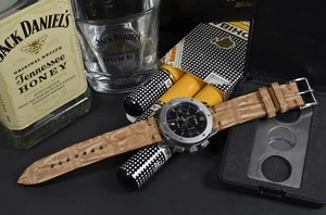 UHRENARMBAND 22 20 18 MM ECHT BEIGE BRAUN ALLIGATOR NUBUK BAND MA STRAP F. ROLEX - Imagen 1 de 12