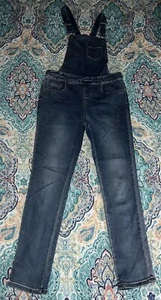 Cat And Jack Denim Ultimate Stretch Overalls Size 10/12 Girls Youth - Picture 1 of 13