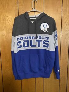 Mens Starter NFL Indianapolis Colts Hoodie Sweatshirt Size Medium Horseshoe