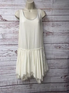 Blu Pepper Kleid Fransen roher Saum elfenbein mittel ärmellos WD-73 - Bild 1 von 10