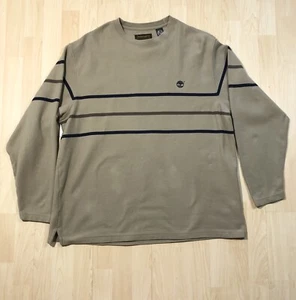Vtg Timberland Weathergear Shirt XL Pullover Sweater Stripe Embroidered Logo Tee - Picture 1 of 6