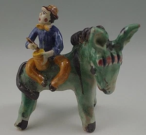 VIETRI DONKEY 1950's MAJOLICA WITH RIDER ICS DOLKER GAMBONE FIGURINE VTG  #29 - Picture 1 of 7
