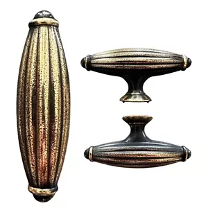 Antik Gold gerippter Schrank Knopf Schublade Zug 2,5"" (Menge 32) - Bild 1 von 4