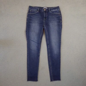 Pantalones de mezclilla Kensie para mujer talla 6/28 azules knockout ajustados tiro medio dobladillo crudo cónico - Imagen 1 de 12