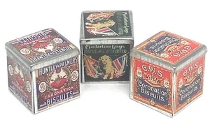 Casa delle Bambole Biscotti Tin Set di 3 Quadrati Vittoriani Scala 1:12 Miniatura Tumdee - Foto 1 di 5