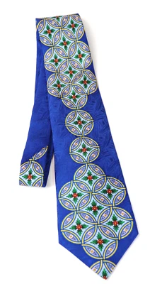 Corbata de seda Rush Limbaugh No Boundaries para hombre EE. UU. corbata floral azul geométrica Foto 1 de 4