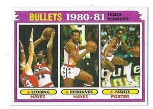1981-82 TOPPS TEAM LEADERS HAYES HAYES PORTER #66 WASHINGTON BULLETS VG-EX - Picture 1 of 2