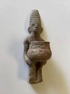 ANTIQUE PRE COLOMBIAN RELIC LARGE SCULPTURE 10 INCH PRIMITIVE HEAD ICON UNUSUAL - Picture 1 of 16