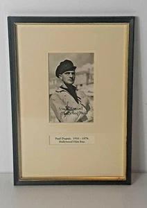 Foto en blanco y negro de Paul Dupuis 1916-1976 estrella de cine de Hollywood firmada a mano 5x3 - Imagen 1 de 5