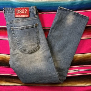 DSQUARED2 Jeans Mens Measure 32x31 Blue Light Med Wash Straight Leg Italy - Picture 1 of 8
