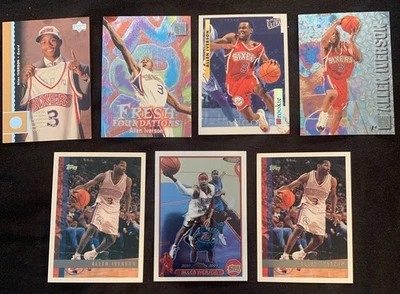 ¡Lote de 7 tarjetas Allen Iverson! ¡4 novatos! Fleer Metal Fresh Foundations cubierta superior 🔥 Foto 1 de 4