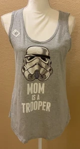Canotta donna Star Wars "Mom is a Trooper" grigia taglia media nuova con etichetta - Foto 1 di 9