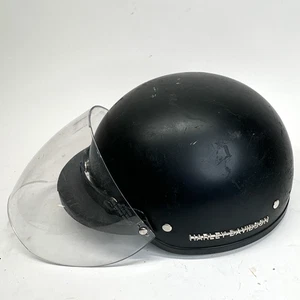 HARLEY-DAVIDSON NOMAD Black Half Helmet with face shield 1999 Made in Italy - Picture 1 of 5