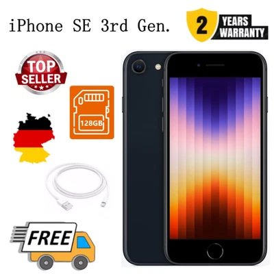 NEU Apple iPhone SE (3. Generation) - 128GB - Mitternacht (Ohne Simlock) iOS OVP - Bild 1 von 4