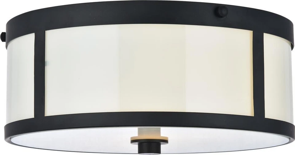 Elegant Traditional Black and White Ceiling Light - Image 1 of 1