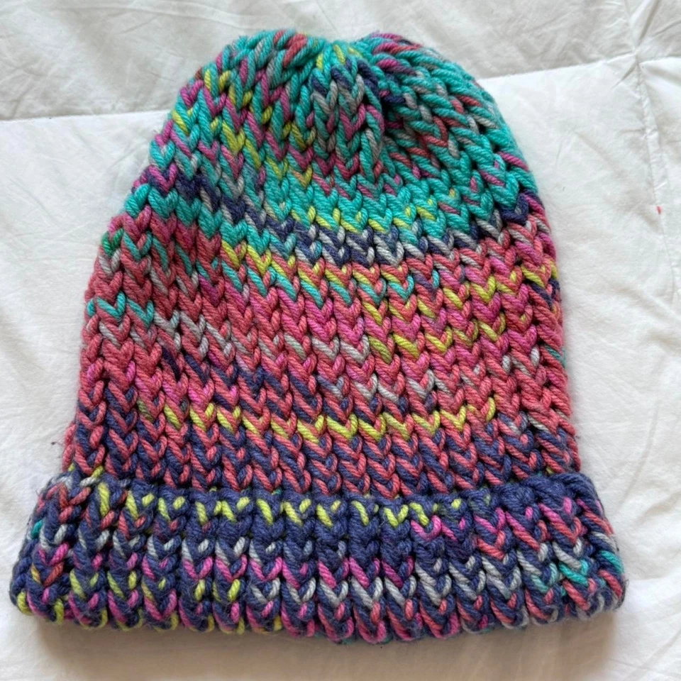 Gorro de punto multicolor hecho a mano hada grunge hippie Foto 1 de 4