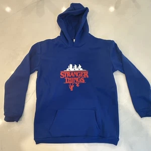 Stranger Things Hoodie Blue Youth Size 12-14 Pullover Netflix Sweatshirt Kids - Picture 1 of 11