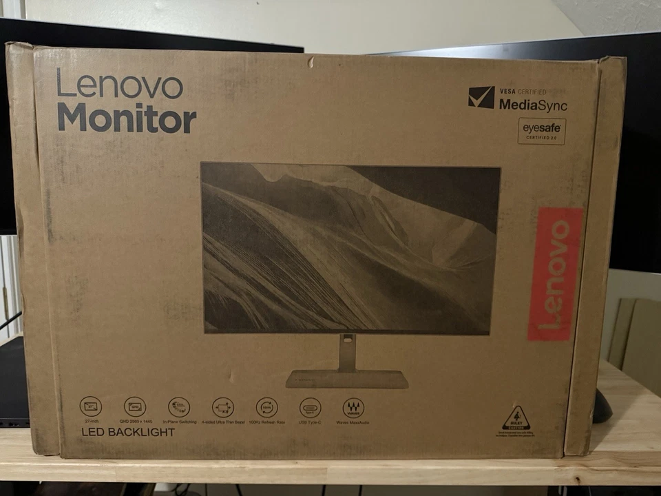 Lenovo Monitor L27h-4a 2560x1440 Widescreen QHD USB DisplayPort - Image 1 of 1
