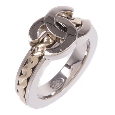 CHANEL CC Ring Metal Silver US#6 - Image 1 of 4