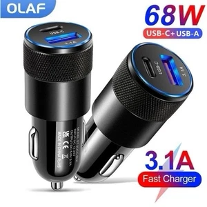 Fast Car Charger 2 Port USB + TYPE C Universal Socket Adapter For iphone Samsung - Picture 1 of 6