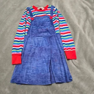 Child’s Play Inspired Dress Size 7-8 Striped Long Sleeve Costume - Picture 1 of 7