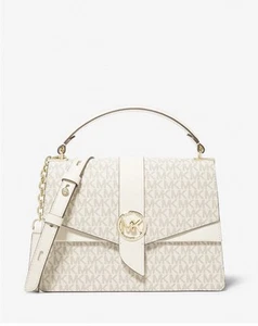 ☂️🍄Michael Kors Signature Greenwich Top Handle☄️MEDIUM☄️Logo Satchel - Picture 1 of 5