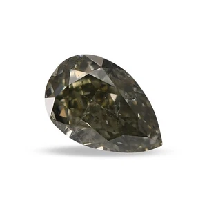 0.31 Ct Natural Fancy Dark Color Chameleon Diamond Pear GIA Certified Rare - Picture 1 of 7