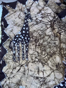 Brown & Cream Giraffe Batik Light Weight Cotton 142 L X 41” W - Picture 1 of 8