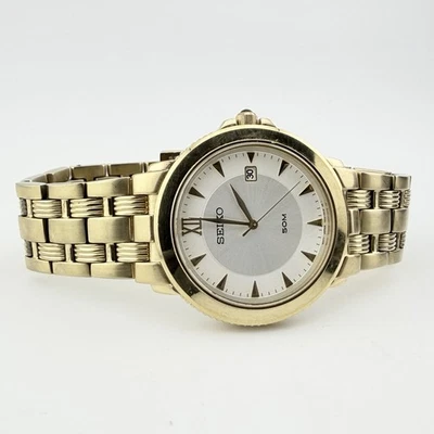 Seiko Le Grand Sport Gold Tone Stainless Steel Men's Date Watch 7N32-0CH0 SKK514 - Image 1 of 4