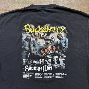 VTG 2000's Mens 2XL Avenged Sevenfold Buckcherry Papa Roach Saving Abel Tour Tee - Picture 1 of 8