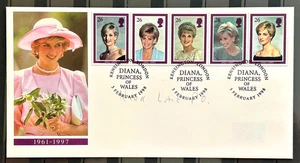 British FDC First Day Cover - Diana Princess of Wales 1998 Stamps Postmark No10 - Picture 1 of 2