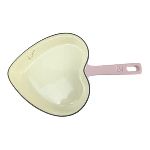 10" Emailliert Gusseisen Herz Pfanne, Rosa Champagner - Drew Barrymore - Bild 1 von 12