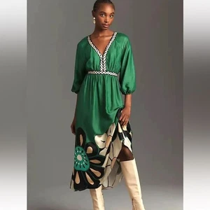 Farm Rio Daisy Retro Dress Green Size XSmall Retail$250 NWT!! - Picture 1 of 10