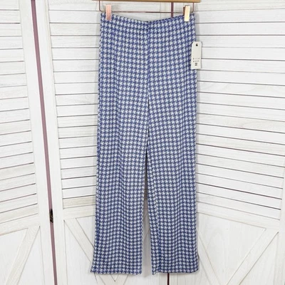 Pantalones Billabong Mujer Azul Medio Manténgalo Recto Pata de Gallo Tejido Pull On Foto 1 de 4