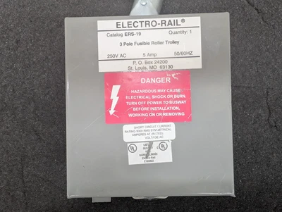 Usado, Electro-Rail, ERS-19, Carro de rodillos fusible de 3 polos 250V 5A Foto 1 de 4