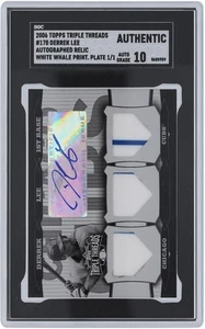 Derek Lee Cubs Signed 2006 Topps Threads Printing Plate #170 #1/1 SGC 10 Card - Picture 1 of 4