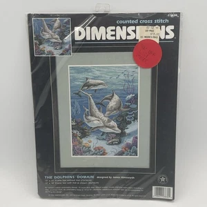 DIMENSIONS Counted Cross Stitch Kit The Dolphins Domain 10"x14" 3830 - Picture 1 of 5