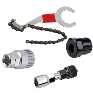 4 in 1 Bike Repair Tool Kit Chain Bracket Freewheel Crank Remover Puller - Picture 1 of 12
