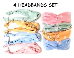 Fascia Boho Twisted Yoga Headwrap Capelli Wrap Set CONFEZIONE DA 4 - Foto 1 di 3
