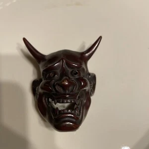 Noh Mask 18 Century Bronze Japanese Hand Made Vintage Antique - Picture 1 of 5