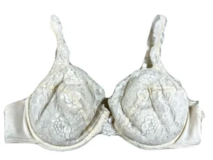 Vintage Cabernet Bra Women's 36C Cream Off White Padded Underwire Lace Accent - Picture 1 of 8