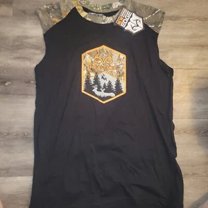 REALTREE by STAGHORN CREEK SLEEVELESS SHIRT BLACK SIZE MEDIUM NWT - Picture 1 of 7