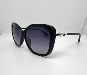 Brand New CHANEL Sunglasses Women Black Frame With Pearls 100% Authentic CC - Picture 1 of 15